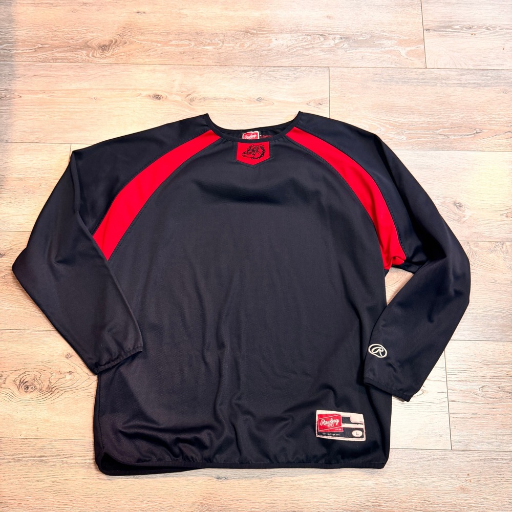 Rawlings‎ Mens Large Long Sleeve Baseball Hockey Pullover Training Jacket Black